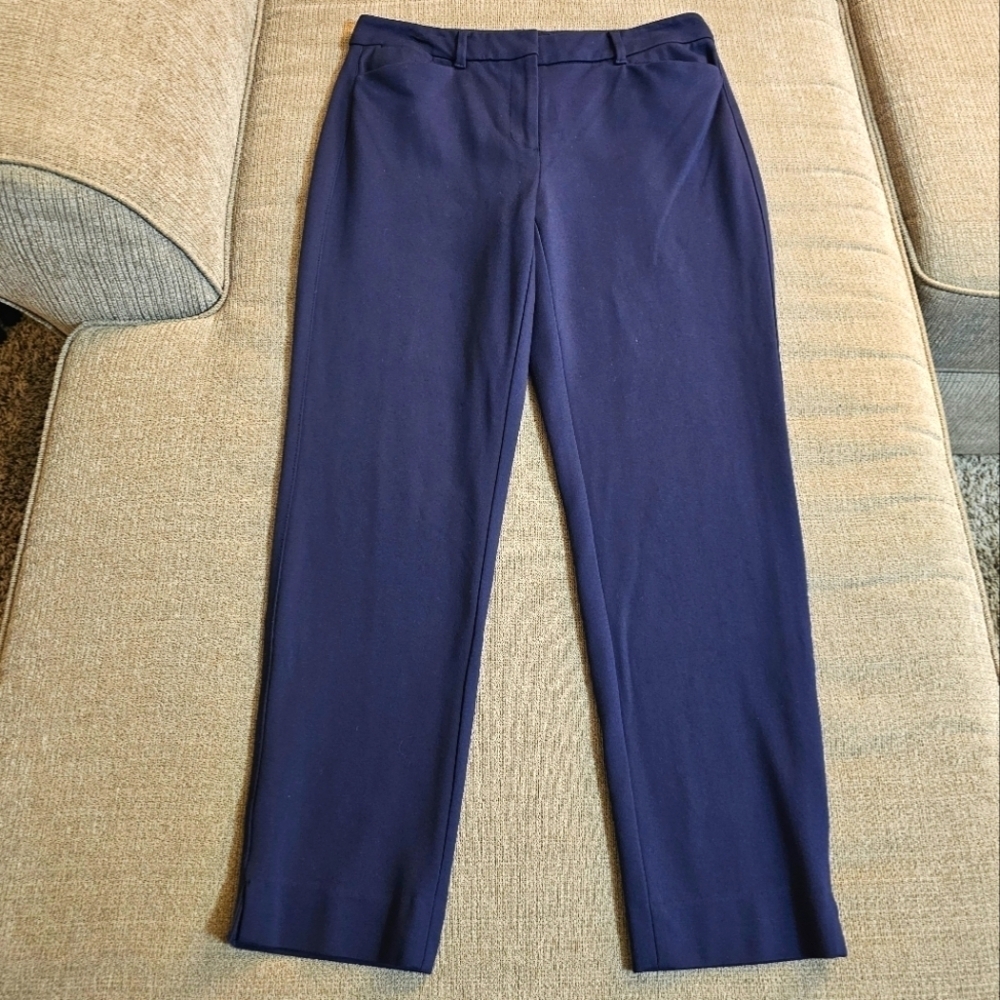 White House Black Market The Slim Ankle Navy Blue Office Career Pants Size 4